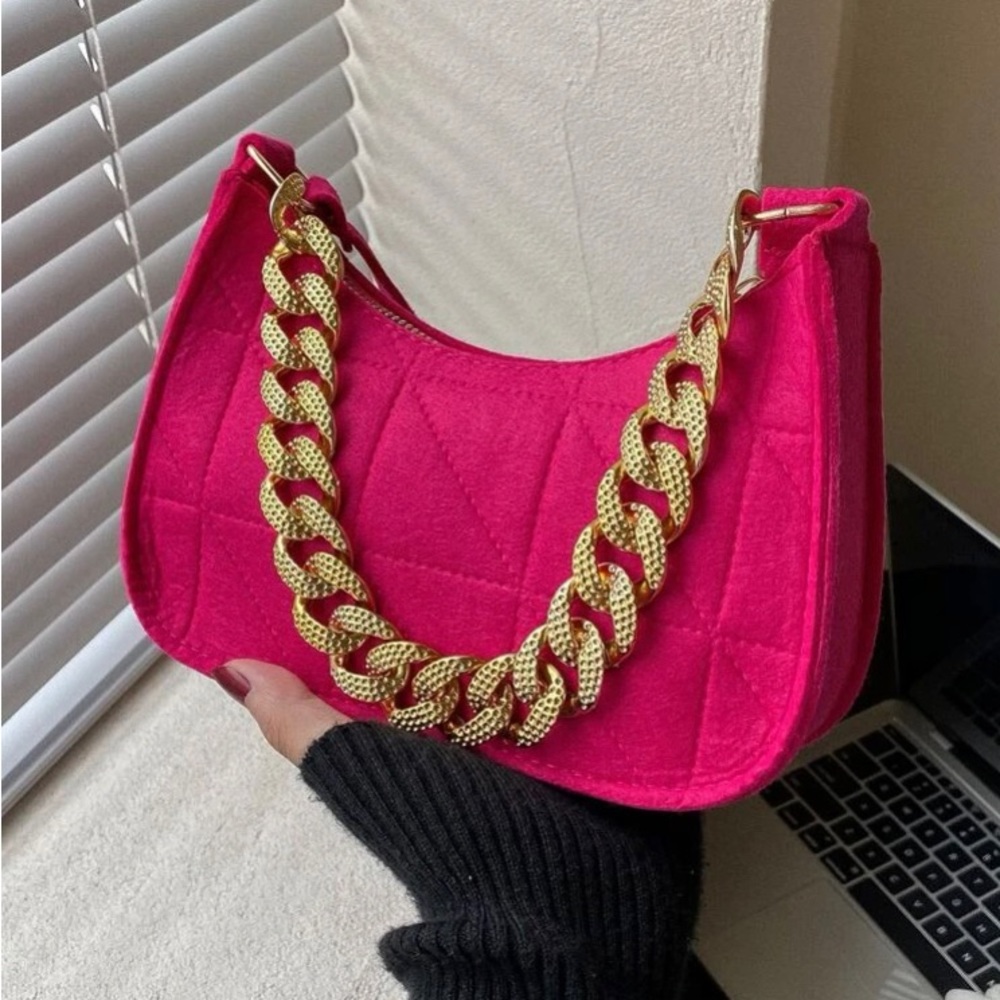 Mini Chain Decor Bag-Hot Pink